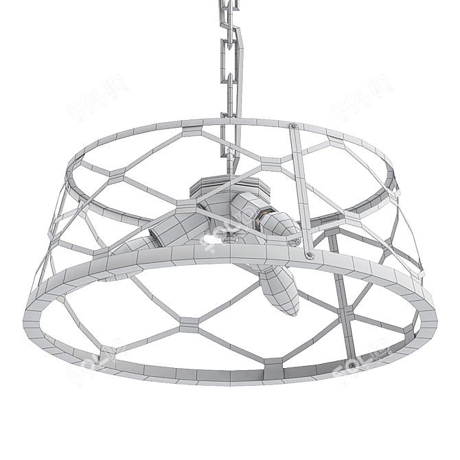 Sleek Wire Pendant Chandelier 3D model image 2