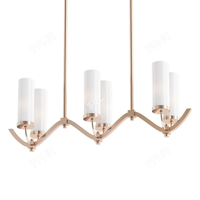 Elegant Rose Gold Chandelier 3D model image 1