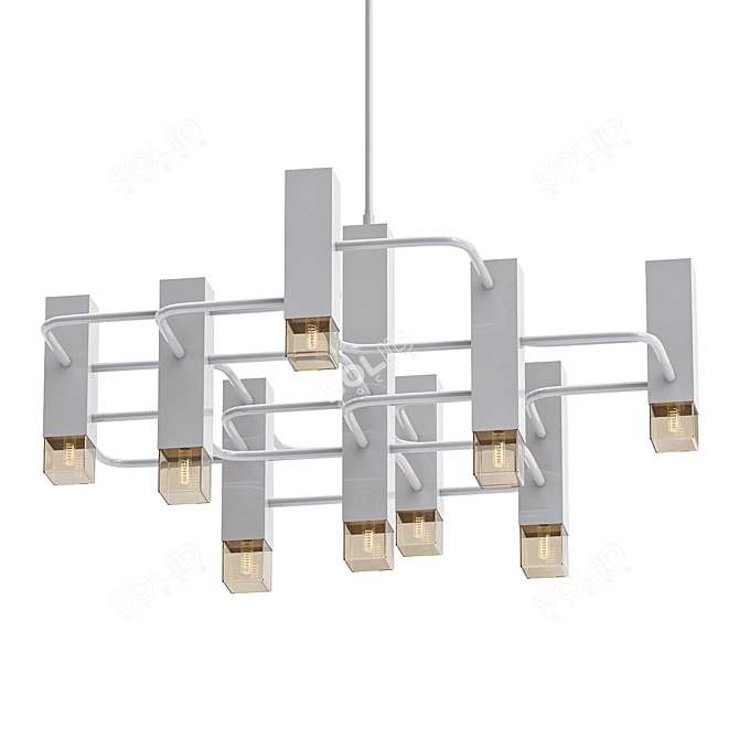 Vintage Sciolari Geometric Chandelier 3D model image 1