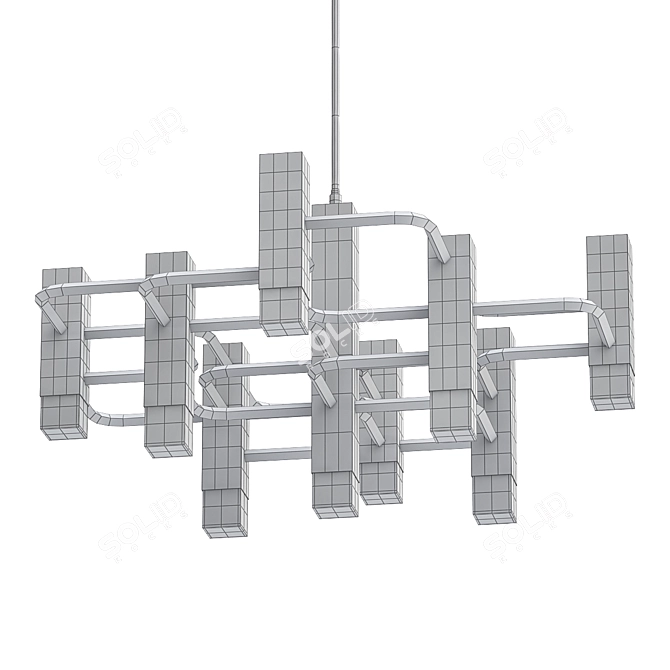 Vintage Sciolari Geometric Chandelier 3D model image 2