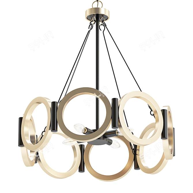 Rustic Farmhouse Circle Chandelier 3D model image 1