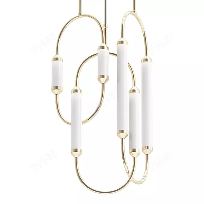 Elegant Cirque Weave Chandelier 3D model image 1