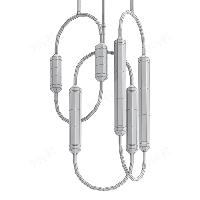 Elegant Cirque Weave Chandelier 3D model image 2