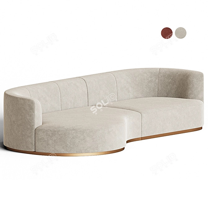 Chloe Curved Sofa: Elegant and Versatile Seating 3D model image 2