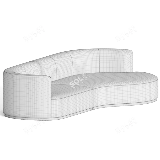 Chloe Curved Sofa: Elegant and Versatile Seating 3D model image 3