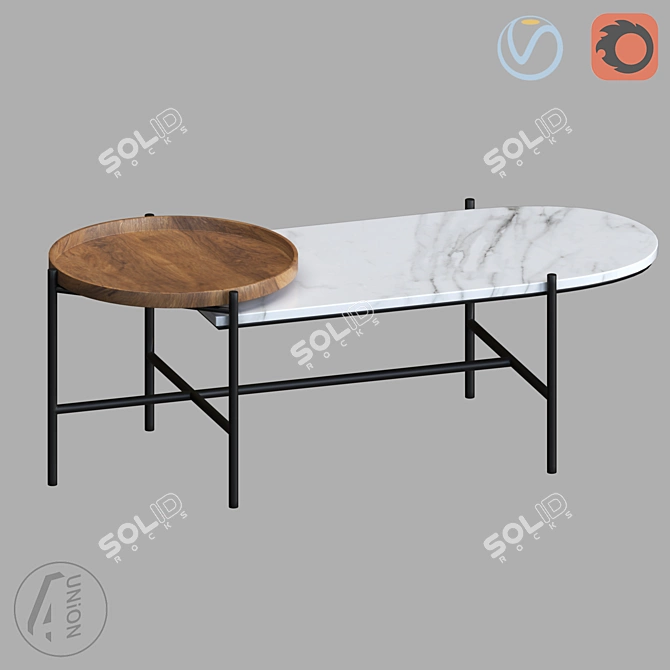 Modern Magazine Coffee Table 3D model image 1