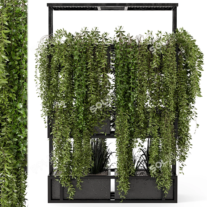 Metal Stand Indoor Hanging Plants Set 3D model image 2