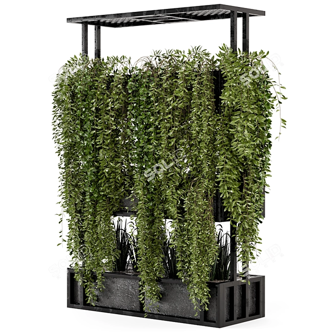 Metal Stand Indoor Hanging Plants Set 3D model image 4