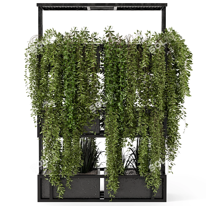 Metal Stand Indoor Hanging Plants Set 3D model image 5