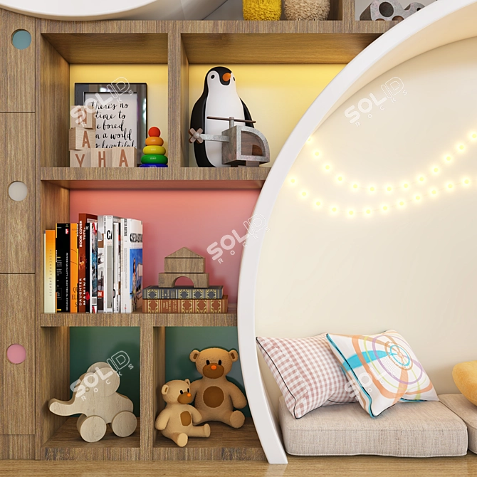 Kids Bedroom Toy & Furniture Set 3D model image 3