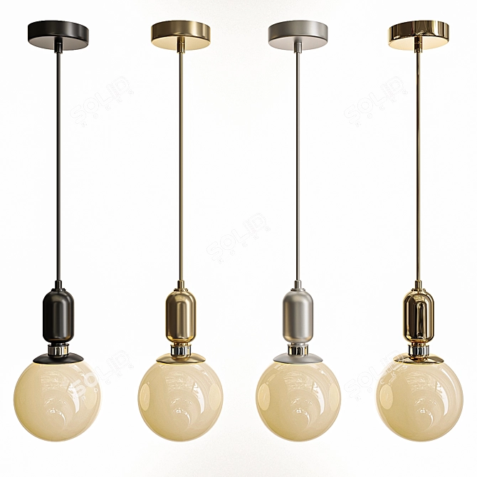 Contemporary Ceiling LAMP 3D model image 1