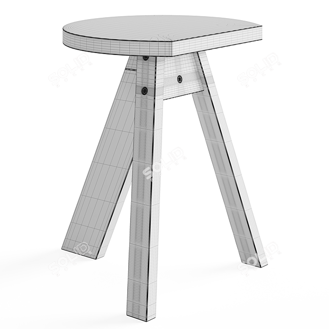 Sleek Kobo Side Stool: Functional Space Saver 3D model image 7