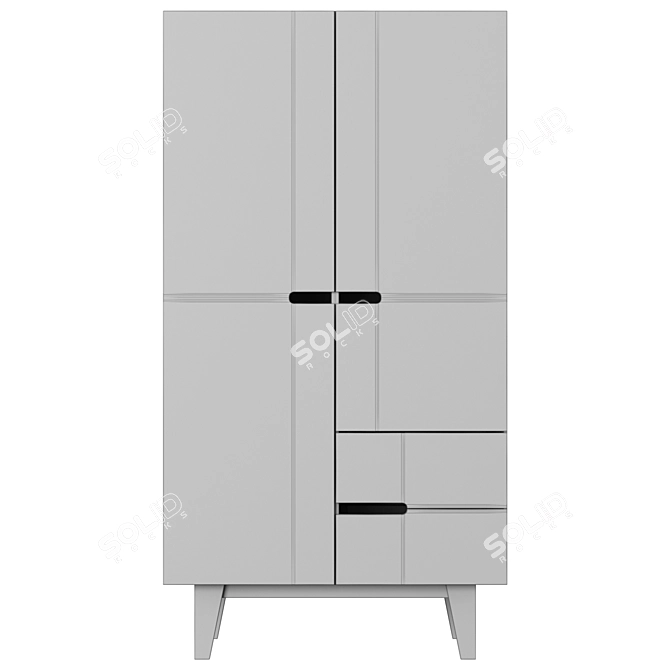 Radis 2-Door Wardrobe: Elegant Storage Solution 3D model image 3