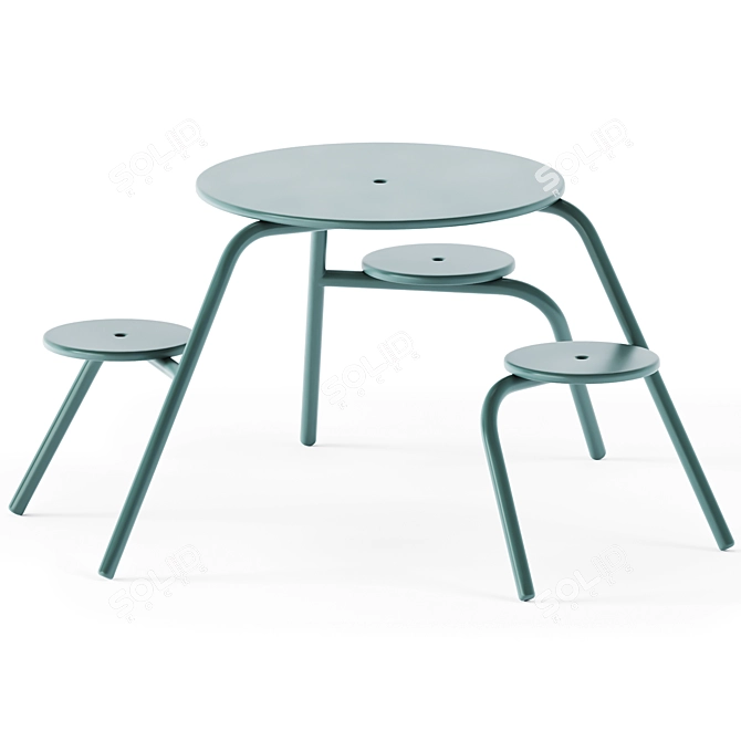 Viral 3-Seater Picnic Table 3D model image 2