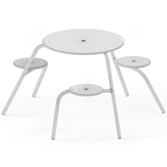 Viral 3-Seater Picnic Table 3D model image 5