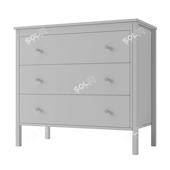 KOPPANG 3-Drawer Chest: Stylish Storage Solution 3D model image 3