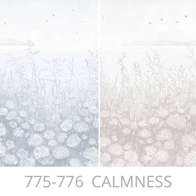 Calmness Panels: Customizable Design Wallpapers 3D model image 1