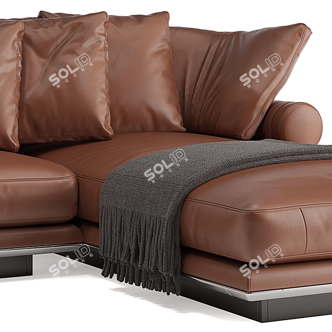 B&B Italia Noonu L: Luxurious Leather Sofa 3D model image 4