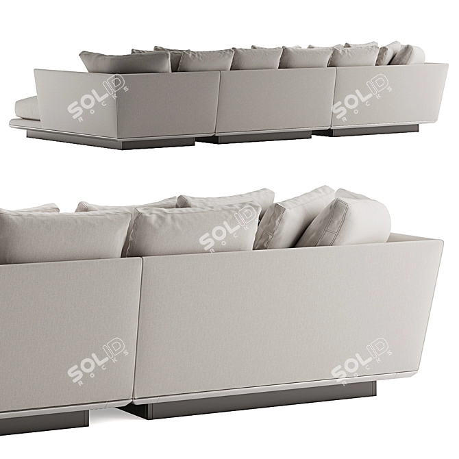 Elegant B&B Italia Noonu L Sofa 3D model image 3