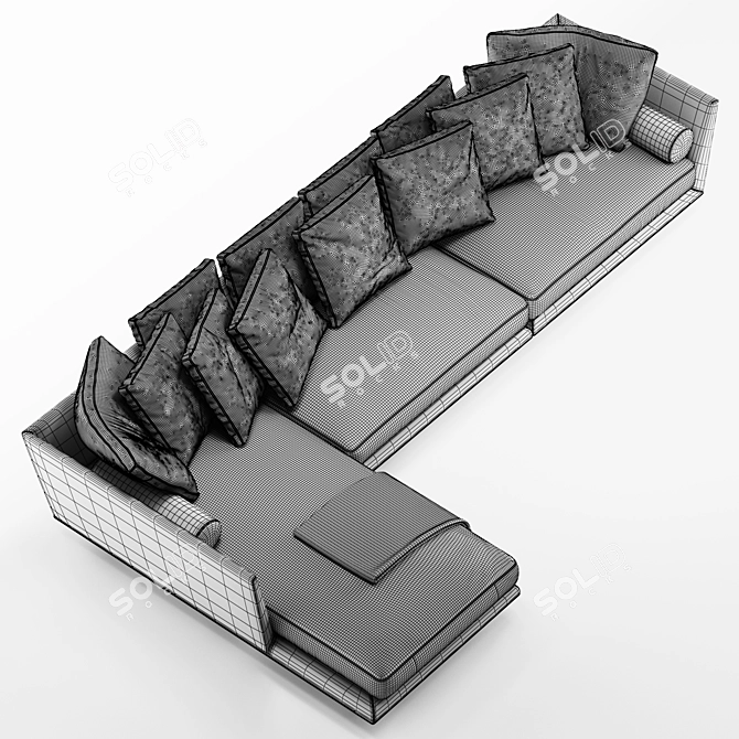 Elegant B&B Italia Noonu L Sofa 3D model image 7