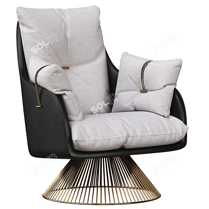 Sleek Gloss Accent Chair 3D model image 1