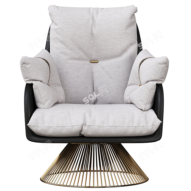 Sleek Gloss Accent Chair 3D model image 2