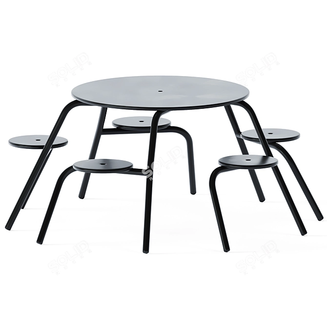 Virus Picnic Table: Outdoor Elegance 3D model image 2