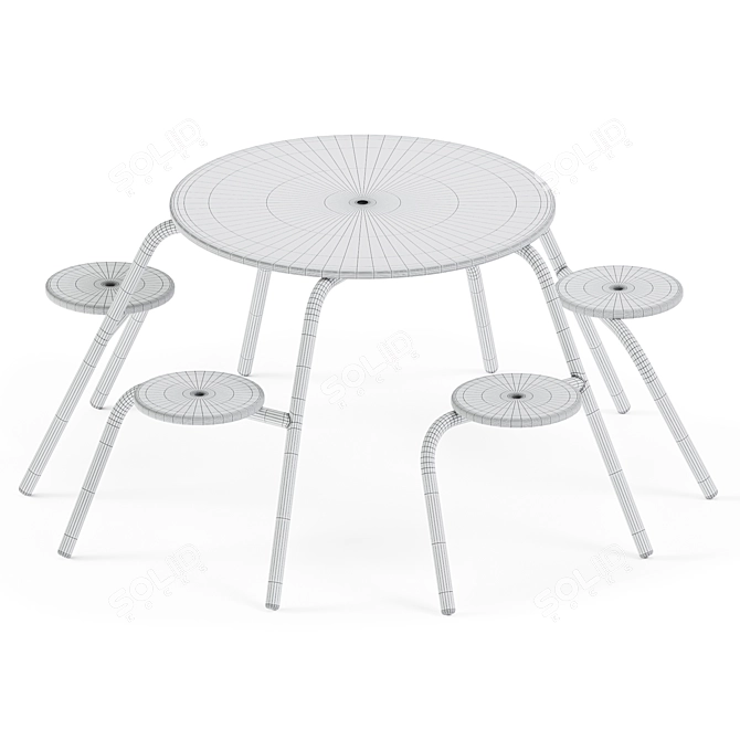 Virus Picnic Table: Outdoor Elegance 3D model image 4