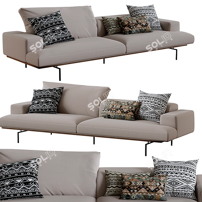 Sumo Sofa: Stylish Design by Living Divani 3D model image 1