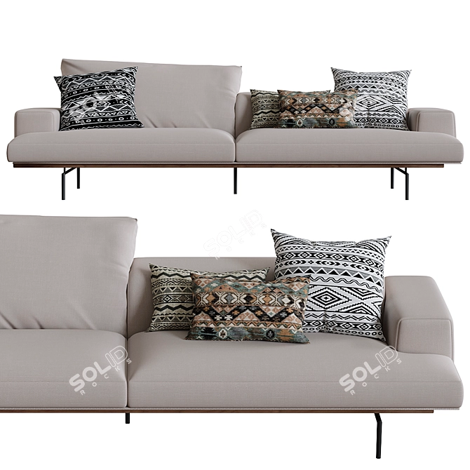 Sumo Sofa: Stylish Design by Living Divani 3D model image 2