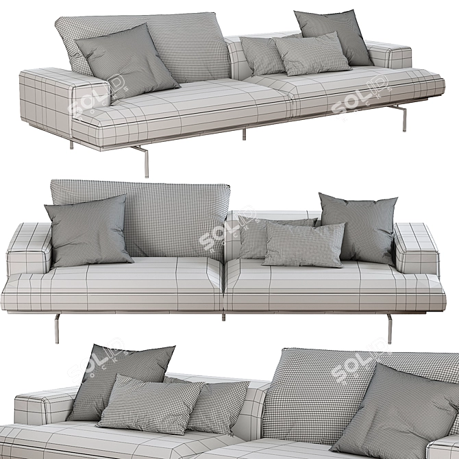 Sumo Sofa: Stylish Design by Living Divani 3D model image 5