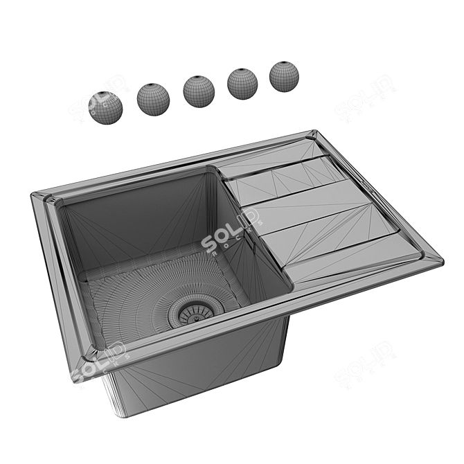 Florentina Combi 650 OM Quartz Sink 3D model image 2