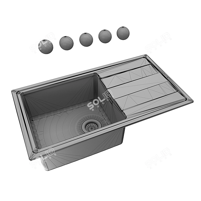 Florentina Combi 860 OM: Quartz Composite Kitchen Sink 3D model image 2