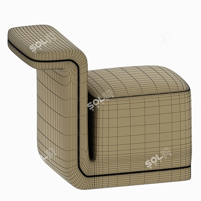 Comfy Pipe Pouf: Fabric and Leather, 3D Files 3D model image 5