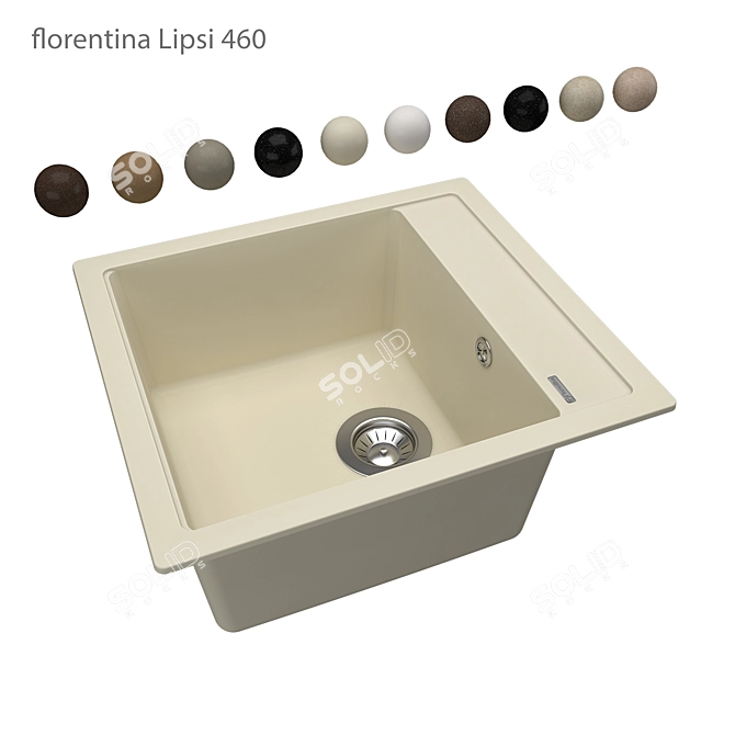 Elegant Compact Sink with Extra Accessory Holes 3D model image 1