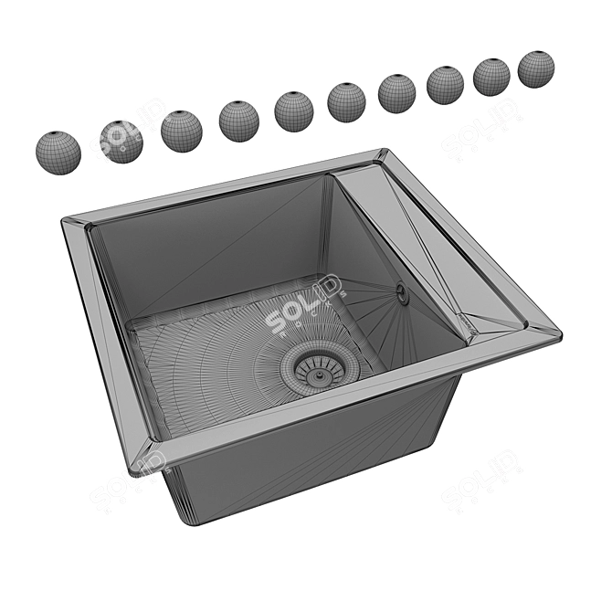 Elegant Compact Sink with Extra Accessory Holes 3D model image 2