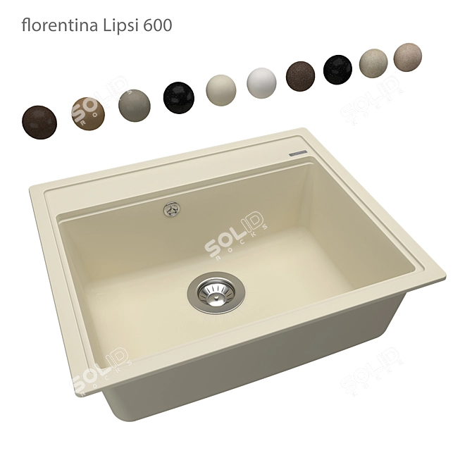 Florentina Lipsi 600 OM: Elegant and Practical Compact Kitchen Sink 3D model image 1