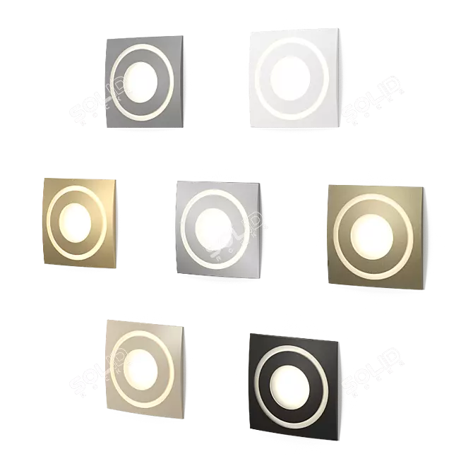 Sleek Square LED Stair Light 3D model image 2