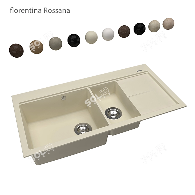 Florentina Rossana OM: Stylish and Functional Kitchen Sink 3D model image 1