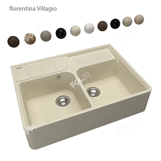 Florentina Villagio: Stylish Modern Kitchen Sink 3D model image 1