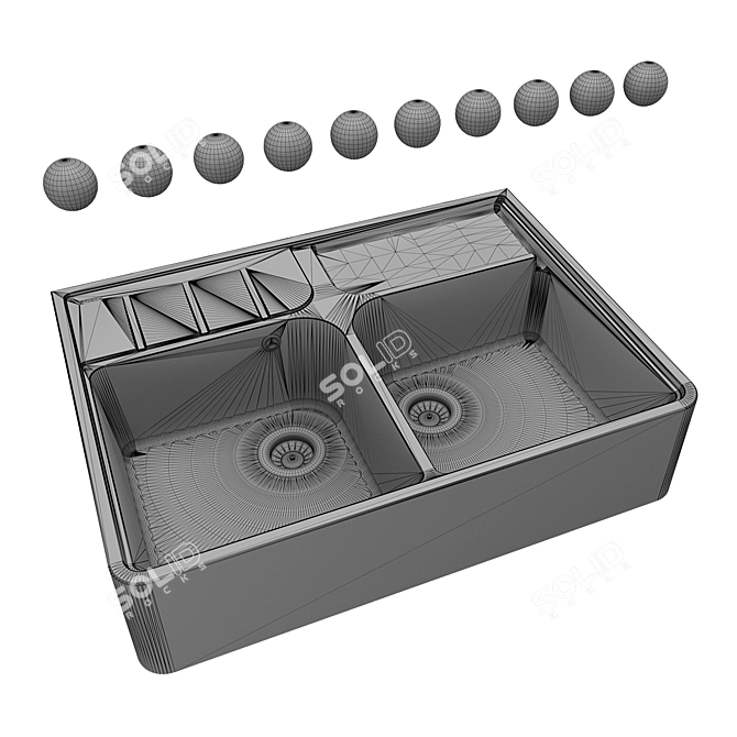 Florentina Villagio: Stylish Modern Kitchen Sink 3D model image 2