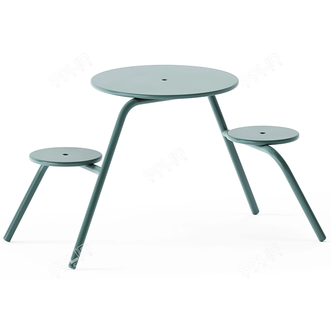 Virus 2-seater Picnic Table 3D model image 3