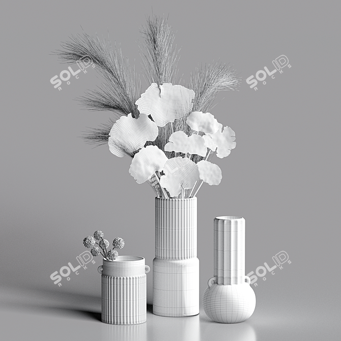 Elevate Your Space: Odille Ceramic Vases 3D model image 4