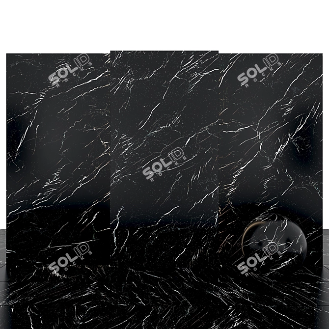 Elegant Marquina Black Marble 3D model image 2