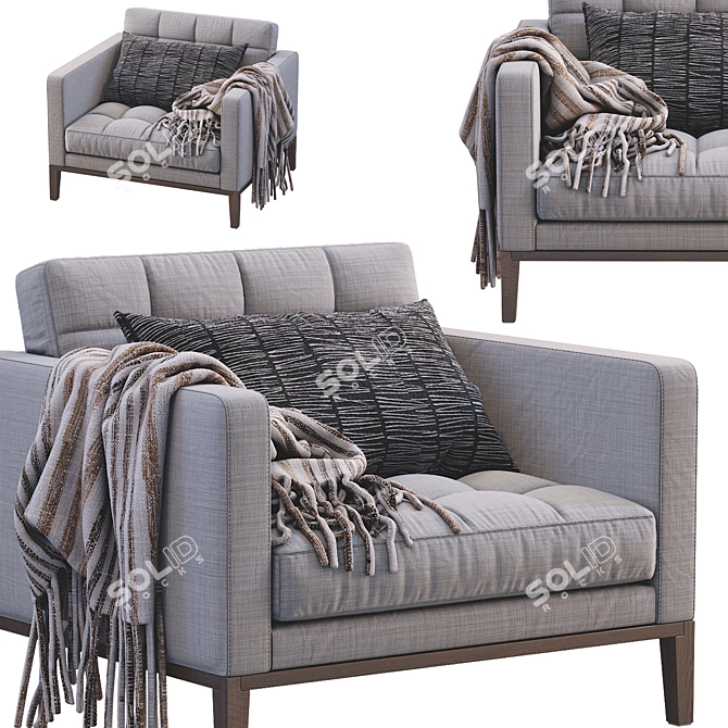 Bebitalia AC Lounge Armchair: Contemporary Comfort 3D model image 7