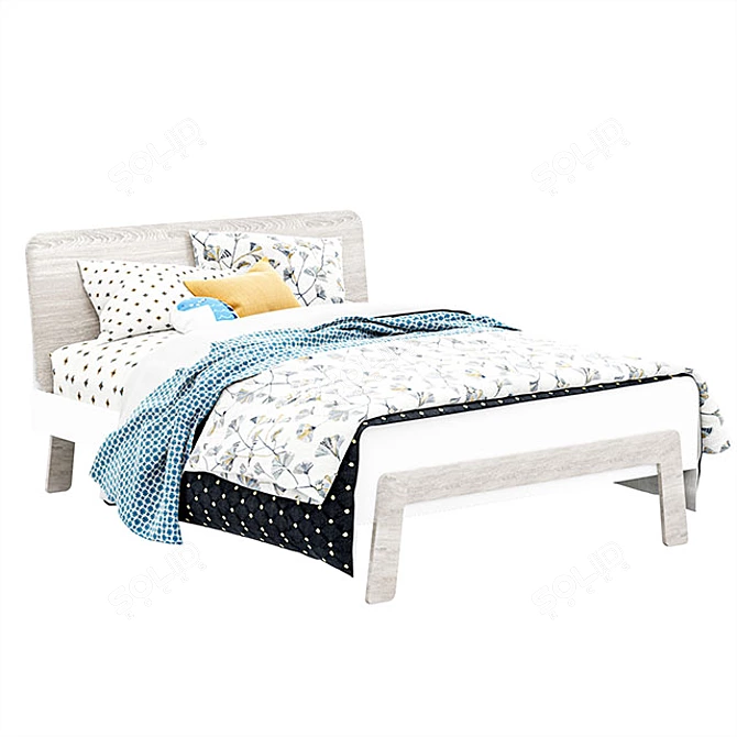 Modern Lamont Full Bed with Headboard Storage 3D model image 3