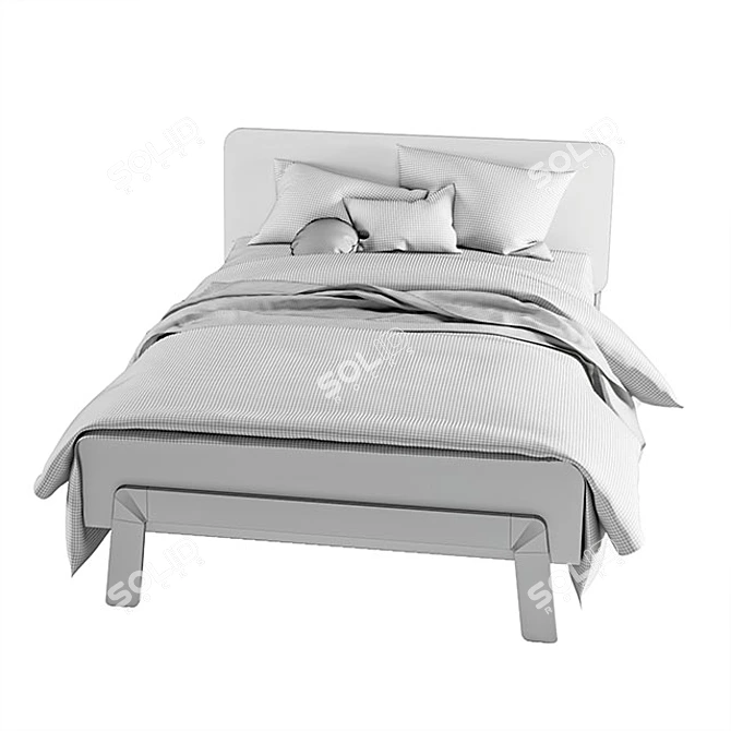 Modern Lamont Full Bed with Headboard Storage 3D model image 6