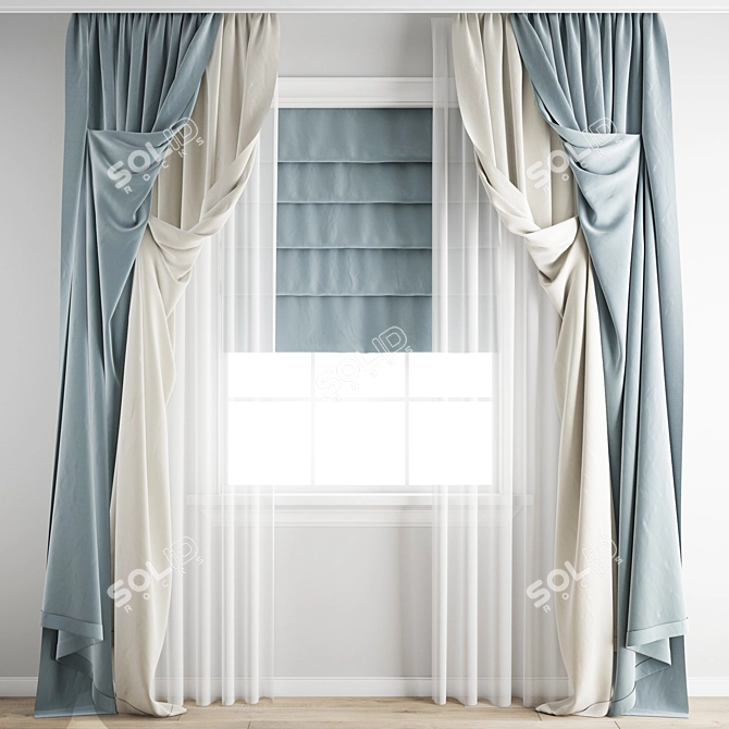 Polygonal Curtain Model 3D model image 1