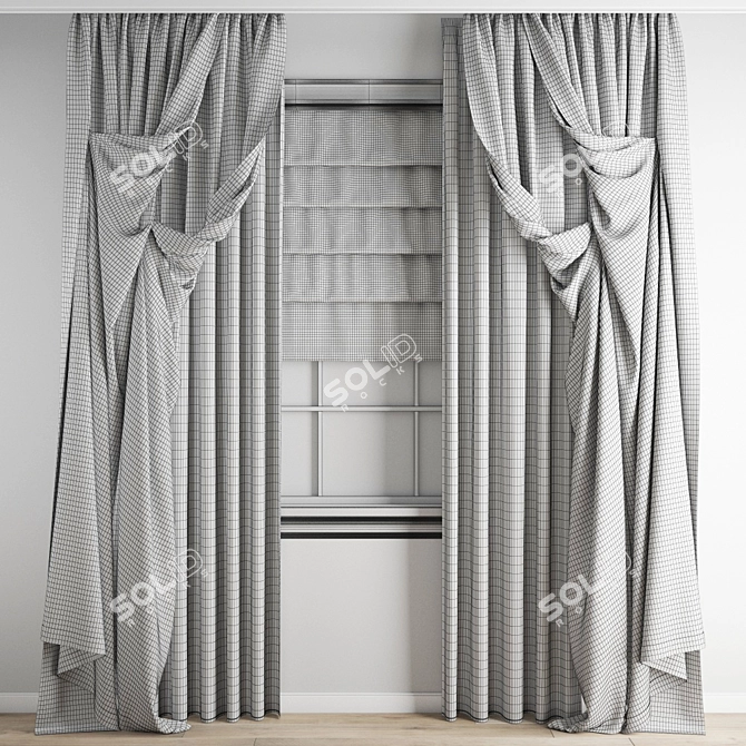 Polygonal Curtain Model 3D model image 5