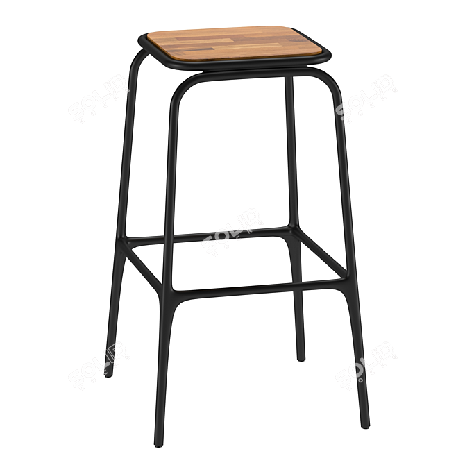 Hiba Bar Stool - 65cm Height 3D model image 1